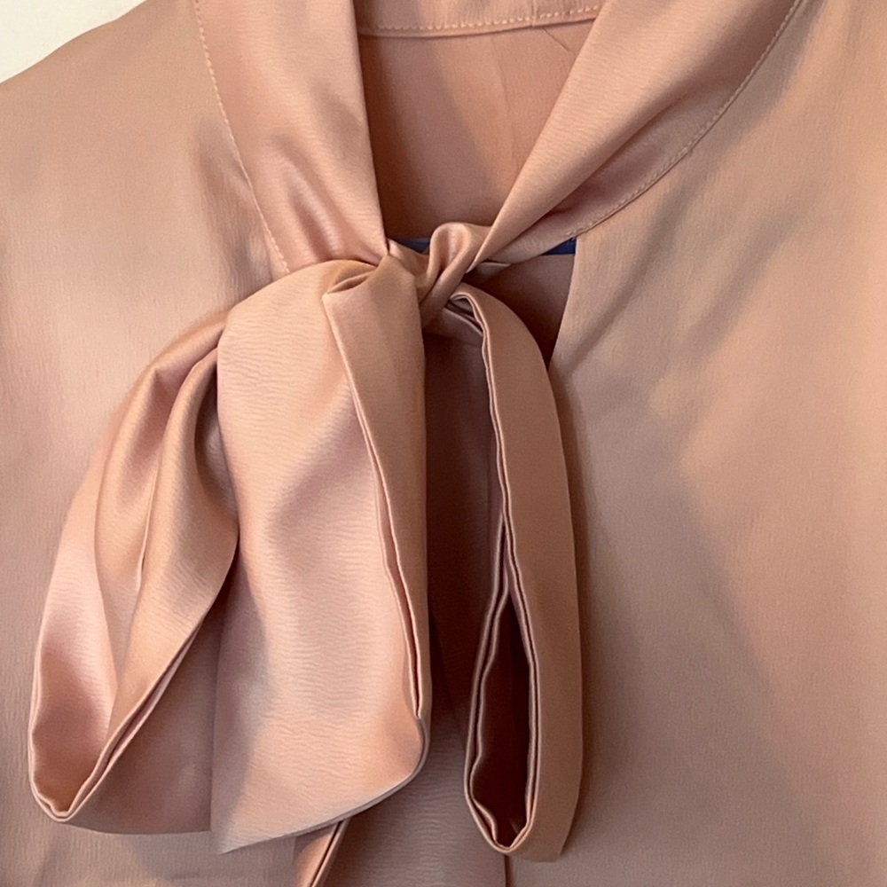 Amazon Essentials Women's Blouse in Blush with Bow Detail - Picture 9 of 14